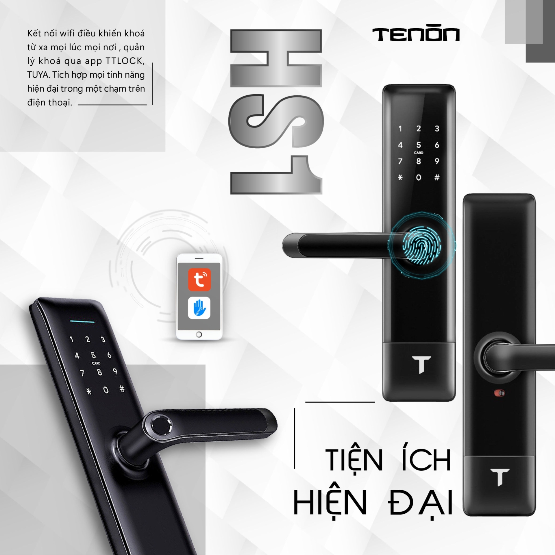 Khóa vân tayTenon HS1 - Cửa Khóa Thông Minh Bảo Vệ Tối Ưu